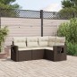 vidaXL 4-tlg. Garten-Sofagarnitur mit Kissen Braun Poly Rattan vidaXL 4-tlg. Garten-Sofagarnitur mit Kissen Braun Poly Rattan