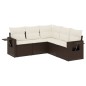 vidaXL 5-tlg. Garten-Sofagarnitur mit Kissen Braun Poly Rattan vidaXL 5-tlg. Garten-Sofagarnitur mit Kissen Braun Poly Rattan