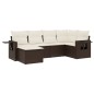 vidaXL 6-tlg. Garten-Sofagarnitur mit Kissen Braun Poly Rattan vidaXL 6-tlg. Garten-Sofagarnitur mit Kissen Braun Poly Rattan