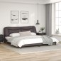 vidaXL Bettgestell mit LED Grau 200x200 cm Kunstleder vidaXL Bettgestell mit LED Grau 200x200 cm Kunstleder