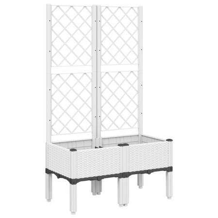 vidaXL Pflanzkübel mit Rankgitter Weiß 80x40x142 cm PP