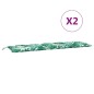 vidaXL Gartenbank-Auflagen 2 Stk. Blattmuster 180x50x7cm Oxford-Gewebe vidaXL Gartenbank-Auflagen 2 Stk. Blattmuster 180x50x7cm Oxford-Gewebe