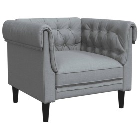 vidaXL Chesterfield-Sessel Hellgrau Stoff