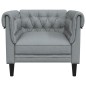 vidaXL Chesterfield-Sessel Hellgrau Stoff vidaXL Chesterfield-Sessel Hellgrau Stoff