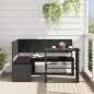 vidaXL Gartensofa in L-Form mit Tisch und Kissen Schwarz Poly Rattan vidaXL Gartensofa in L-Form mit Tisch und Kissen Schwarz Poly Rattan