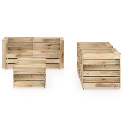 6-tlg. Garten-Lounge-Set Grün Imprägniertes Kiefernholz