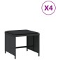vidaXL Gartenhocker mit Kissen 4 Stk. Schwarz 41x41x36 cm Poly Rattan vidaXL Gartenhocker mit Kissen 4 Stk. Schwarz 41x41x36 cm Poly Rattan