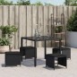 vidaXL Gartenhocker mit Kissen 4 Stk. Schwarz 41x41x36 cm Poly Rattan vidaXL Gartenhocker mit Kissen 4 Stk. Schwarz 41x41x36 cm Poly Rattan