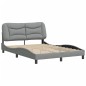 vidaXL Bettgestell mit Kopfteil Hellgrau 140x190 cm Stoff vidaXL Bettgestell mit Kopfteil Hellgrau 140x190 cm Stoff