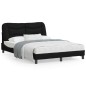 vidaXL Bettgestell mit Kopfteil Schwarz 140x190 cm Stoff vidaXL Bettgestell mit Kopfteil Schwarz 140x190 cm Stoff