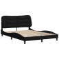 vidaXL Bettgestell mit Kopfteil Schwarz 140x190 cm Stoff vidaXL Bettgestell mit Kopfteil Schwarz 140x190 cm Stoff