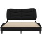 vidaXL Bettgestell mit Kopfteil Schwarz 140x190 cm Stoff vidaXL Bettgestell mit Kopfteil Schwarz 140x190 cm Stoff