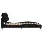 vidaXL Bettgestell mit Kopfteil Schwarz 140x190 cm Stoff vidaXL Bettgestell mit Kopfteil Schwarz 140x190 cm Stoff