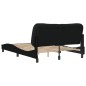 vidaXL Bettgestell mit Kopfteil Schwarz 140x190 cm Stoff vidaXL Bettgestell mit Kopfteil Schwarz 140x190 cm Stoff