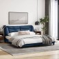 vidaXL Bettgestell mit Kopfteil Blau 180x200 cm Stoff vidaXL Bettgestell mit Kopfteil Blau 180x200 cm Stoff