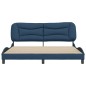 vidaXL Bettgestell mit Kopfteil Blau 180x200 cm Stoff vidaXL Bettgestell mit Kopfteil Blau 180x200 cm Stoff