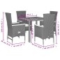 vidaXL 5-tlg. Garten-Essgruppe mit Kissen Schwarz Poly Rattan vidaXL 5-tlg. Garten-Essgruppe mit Kissen Schwarz Poly Rattan