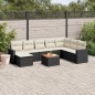 vidaXL 10-tlg. Garten-Sofagarnitur mit Kissen Schwarz Poly Rattan vidaXL 10-tlg. Garten-Sofagarnitur mit Kissen Schwarz Poly Rattan