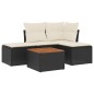 vidaXL 5-tlg. Garten-Sofagarnitur mit Kissen Schwarz Poly Rattan vidaXL 5-tlg. Garten-Sofagarnitur mit Kissen Schwarz Poly Rattan