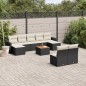 vidaXL 10-tlg. Garten-Sofagarnitur mit Kissen Schwarz Poly Rattan vidaXL 10-tlg. Garten-Sofagarnitur mit Kissen Schwarz Poly Rattan