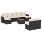 vidaXL 10-tlg. Garten-Sofagarnitur mit Kissen Schwarz Poly Rattan vidaXL 10-tlg. Garten-Sofagarnitur mit Kissen Schwarz Poly Rattan