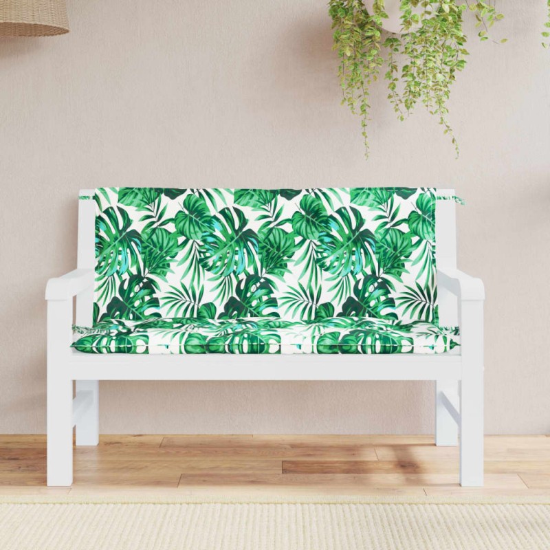 vidaXL Gartenbank-Auflagen 2 Stk. Blattmuster 120x50x7cm Oxford-Gewebe vidaXL Gartenbank-Auflagen 2 Stk. Blattmuster 120x50x7cm Oxford-Gewebe