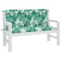 vidaXL Gartenbank-Auflagen 2 Stk. Blattmuster 120x50x7cm Oxford-Gewebe vidaXL Gartenbank-Auflagen 2 Stk. Blattmuster 120x50x7cm Oxford-Gewebe