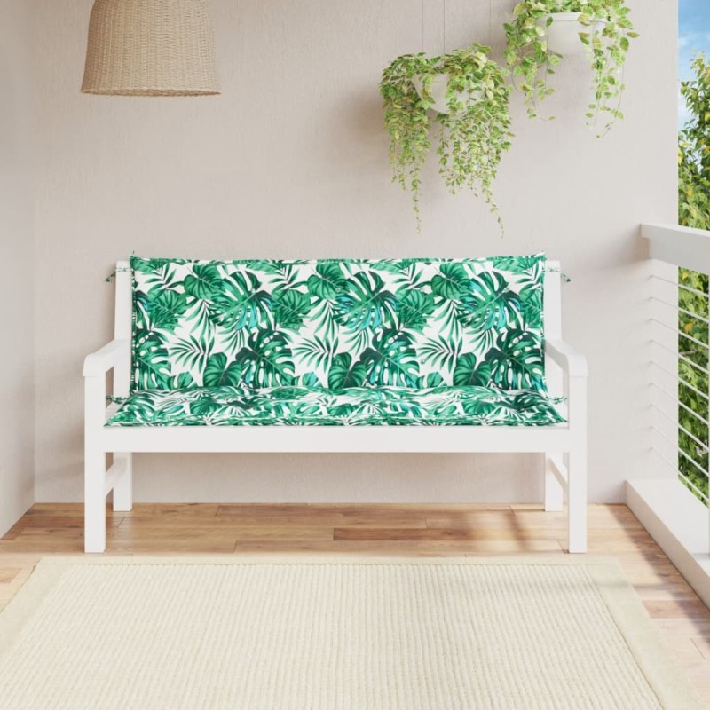 vidaXL Gartenbank-Auflagen 2 Stk. Blattmuster 150x50x7cm Oxford-Gewebe vidaXL Gartenbank-Auflagen 2 Stk. Blattmuster 150x50x7cm Oxford-Gewebe