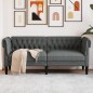 vidaXL Chesterfield-Sofa 2-Sitzer Dunkelgrau Stoff vidaXL Chesterfield-Sofa 2-Sitzer Dunkelgrau Stoff
