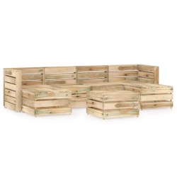 7-tlg. Garten-Lounge-Set Grün Imprägniertes Kiefernholz