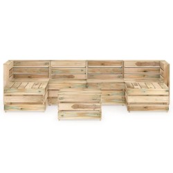 7-tlg. Garten-Lounge-Set Grün Imprägniertes Kiefernholz