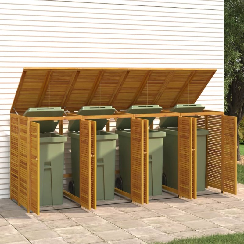 vidaXL Mülltonnenbox für 4 Tonnen 280x89x117 cm Massivholz Akazie vidaXL Mülltonnenbox für 4 Tonnen 280x89x117 cm Massivholz Akazie
