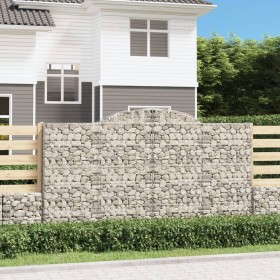 vidaXL Gabionen mit Hochbogen 13 Stk 300x30x160/180cm Verzinktes Eisen