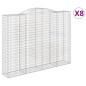 vidaXL Gabionen mit Hochbogen 8 Stk. 300x50x220/240cm Verzinktes Eisen