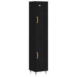 Highboard Schwarz 34,5x34x180 cm Holzwerkstoff