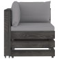 Modulares Ecksofa mit Kissen Grau Imprägniertes Holz Modulares Ecksofa mit Kissen Grau Imprägniertes Holz