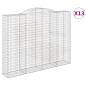 vidaXL Gabionen mit Hochbogen 13 Stk 300x50x220/240cm Verzinktes Eisen