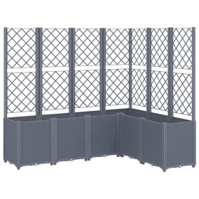 vidaXL Pflanzkübel mit Rankgitter Grau 160x120x140 cm PP