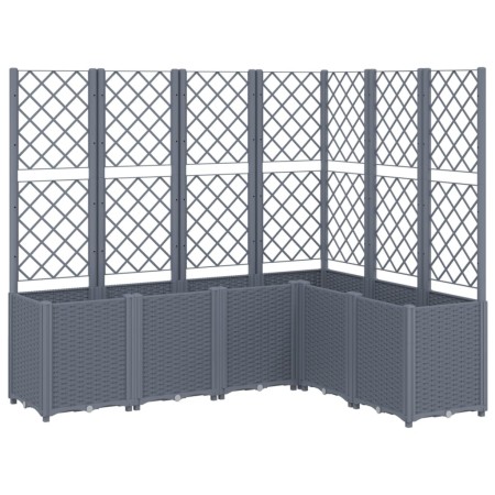vidaXL Pflanzkübel mit Rankgitter Grau 160x120x140 cm PP