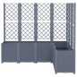 vidaXL Pflanzkübel mit Rankgitter Grau 160x120x140 cm PP vidaXL Pflanzkübel mit Rankgitter Grau 160x120x140 cm PP