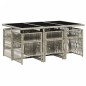 vidaXL 7-tlg. Garten-Essgruppe mit Kissen Hellgrau Poly Rattan vidaXL 7-tlg. Garten-Essgruppe mit Kissen Hellgrau Poly Rattan