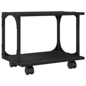 vidaXL Druckerständer 2 Ablagen Schwarz 41x28x33,5 cm Holzwerkstoff