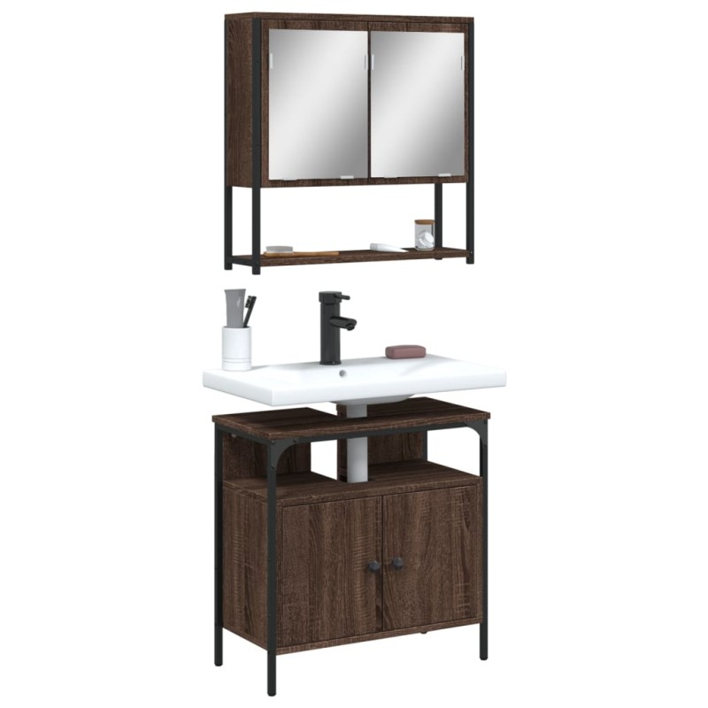 vidaXL 2-tlg. Badmöbel-Set Braun Eichen-Optik Holzwerkstoff vidaXL 2-tlg. Badmöbel-Set Braun Eichen-Optik Holzwerkstoff