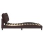vidaXL Bettgestell mit Kopfteil Dunkelbraun 140x190 cm Stoff vidaXL Bettgestell mit Kopfteil Dunkelbraun 140x190 cm Stoff