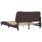 vidaXL Bettgestell mit Kopfteil Dunkelbraun 140x190 cm Stoff vidaXL Bettgestell mit Kopfteil Dunkelbraun 140x190 cm Stoff