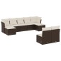 vidaXL 9-tlg. Garten-Sofagarnitur mit Kissen Braun Poly Rattan vidaXL 9-tlg. Garten-Sofagarnitur mit Kissen Braun Poly Rattan