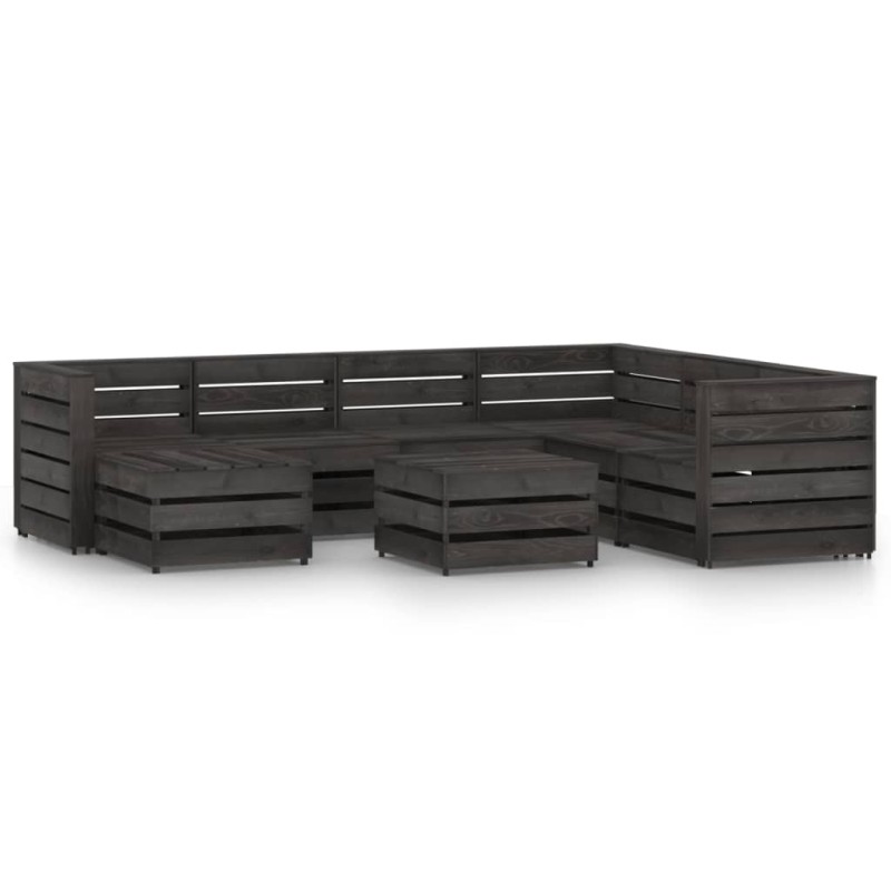 8-tlg. Garten-Lounge-Set Grau Imprägniertes Kiefernholz 8-tlg. Garten-Lounge-Set Grau Imprägniertes Kiefernholz