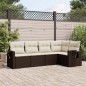 vidaXL 5-tlg. Garten-Sofagarnitur mit Kissen Braun Poly Rattan vidaXL 5-tlg. Garten-Sofagarnitur mit Kissen Braun Poly Rattan