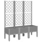 vidaXL Pflanzkübel mit Rankgitter Hellgrau 120x40x142 cm PP vidaXL Pflanzkübel mit Rankgitter Hellgrau 120x40x142 cm PP