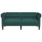 vidaXL Chesterfield-Sofa 2-Sitzer Dunkelgrün Stoff vidaXL Chesterfield-Sofa 2-Sitzer Dunkelgrün Stoff
